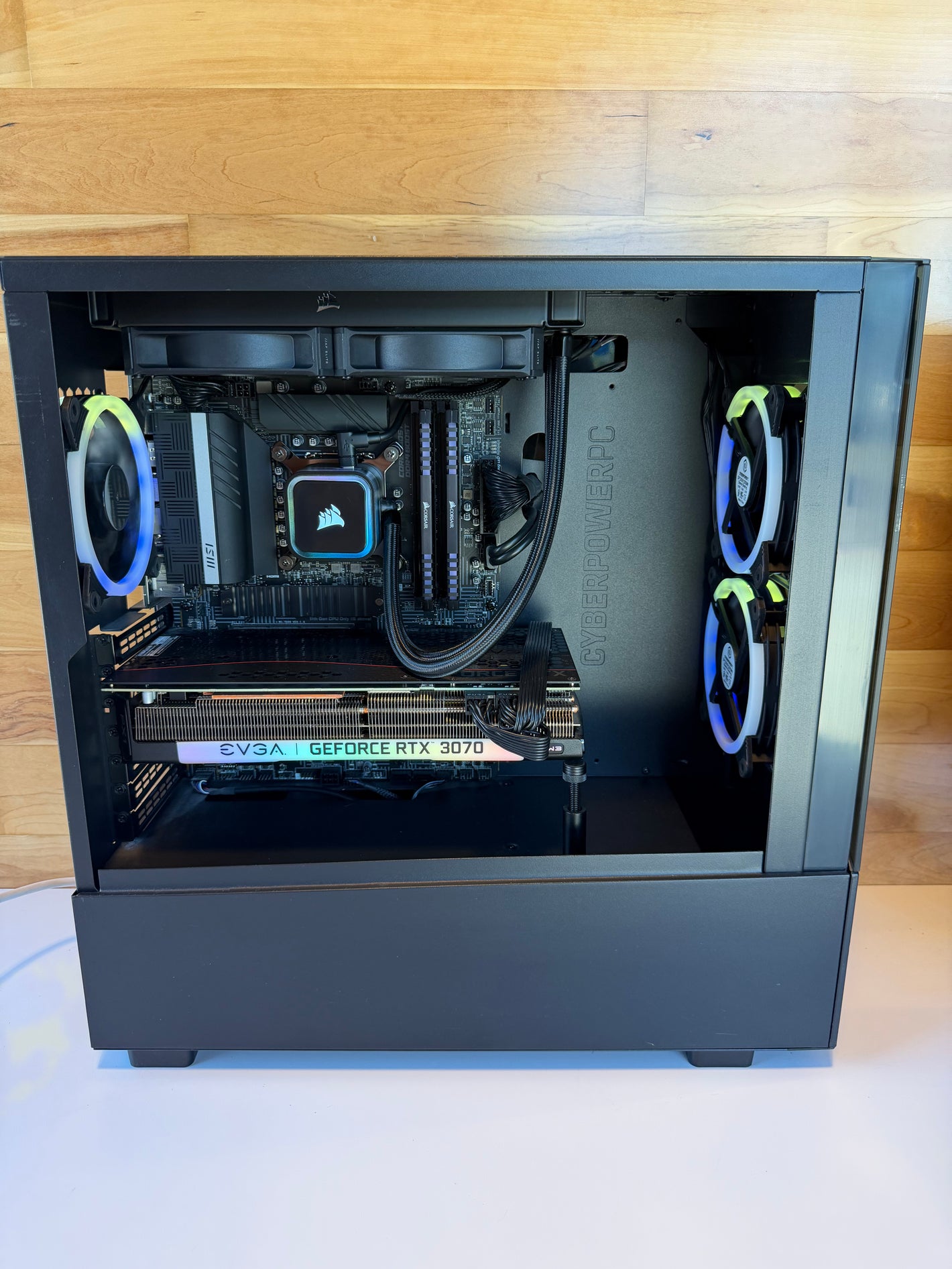 PreOwned CyberPower PC | Intel Core i7 11700KF | Corsair Liquid Cooler | 16GB DDR4 RAM | 2TB NVMe SSD | 8GB NVIDIA RTX 3070 | Windows 11 Pro