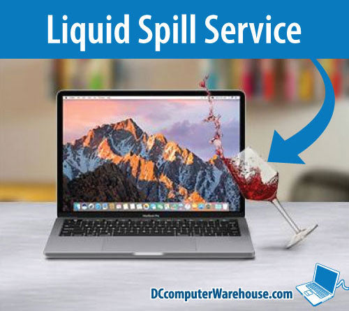 Wine spilling onto a MacBook, DC Computers liquid spill repair service in San Diego